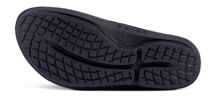 OOFOS Womens Oolala Luxe Sandal Black Leopard
