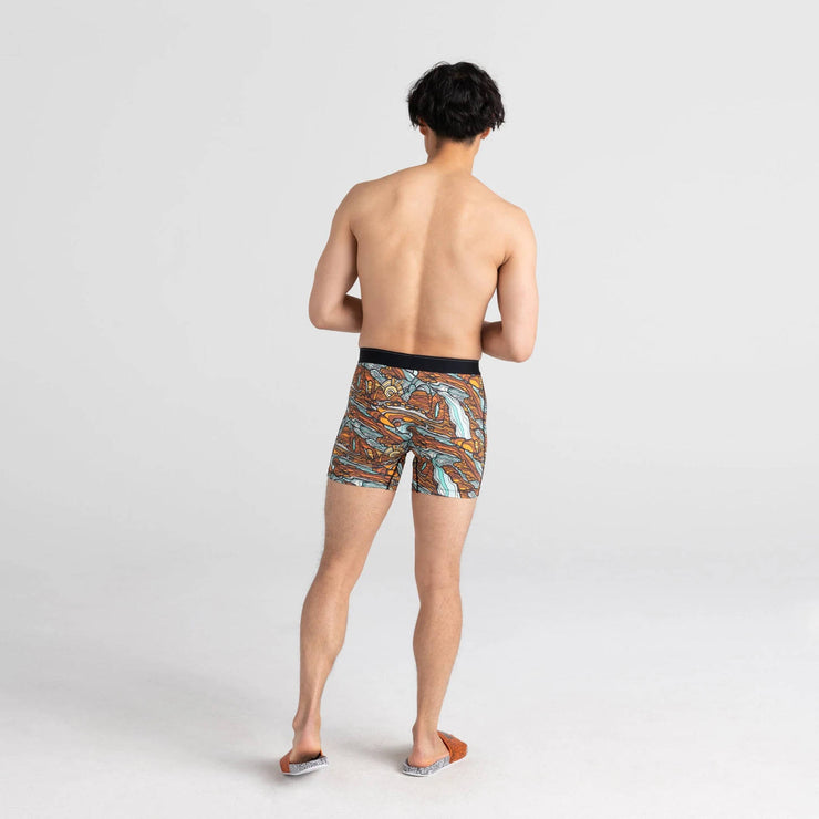 Saxx Mens Quest Boxer Brief Fly Carved Landscape Multi – Island Comfort  Footwear Fashion