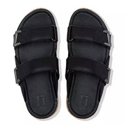 FitFlop Womens Remi Adjustable Leather Slides All Black