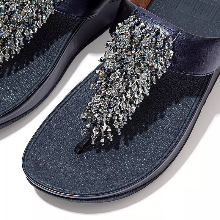 Fitflop, Lulu Crystal Embellished Toe Post, Midnight Navy ❤ Ally Shoes ❤  Hermanus