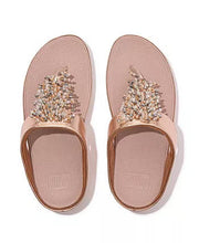 FitFlop Womens Rumba Beaded Toe-Post Sandals Rose Gold
