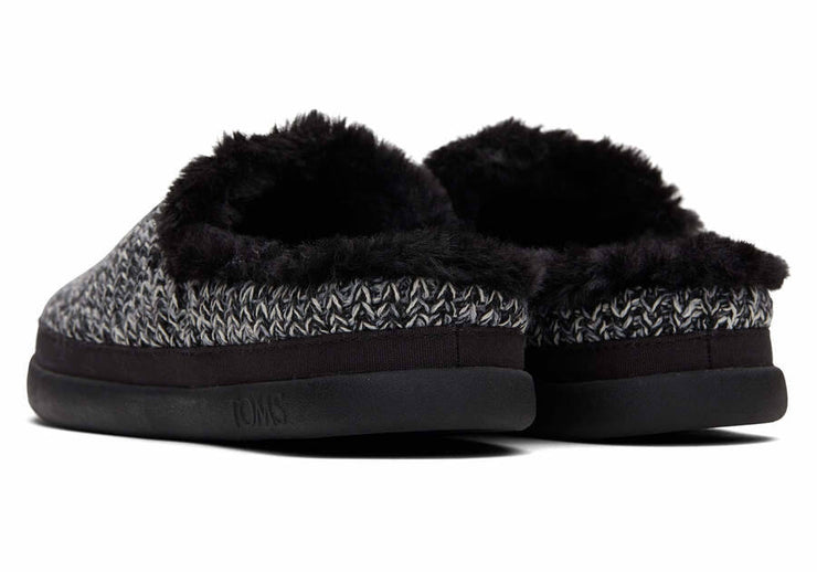 Toms Womens Sage Slippers Black Multi Cozy Sweater Knit
