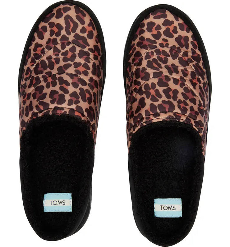 Toms Womens Sage Slippers Classic Leopard Matte Woven