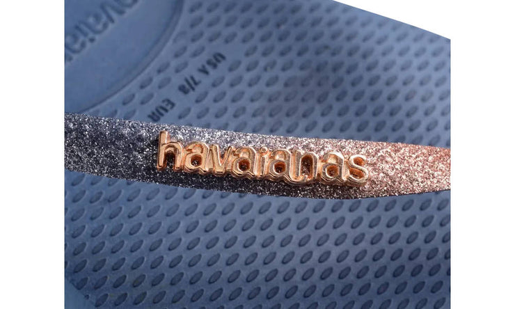 Havaianas Womens Slim Square Glitter Sandal Indigo Blue