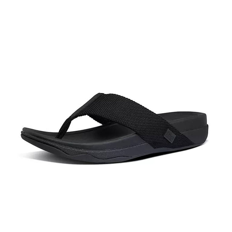 FitFlop Mens Surfer Toe-Post Sandal All Black