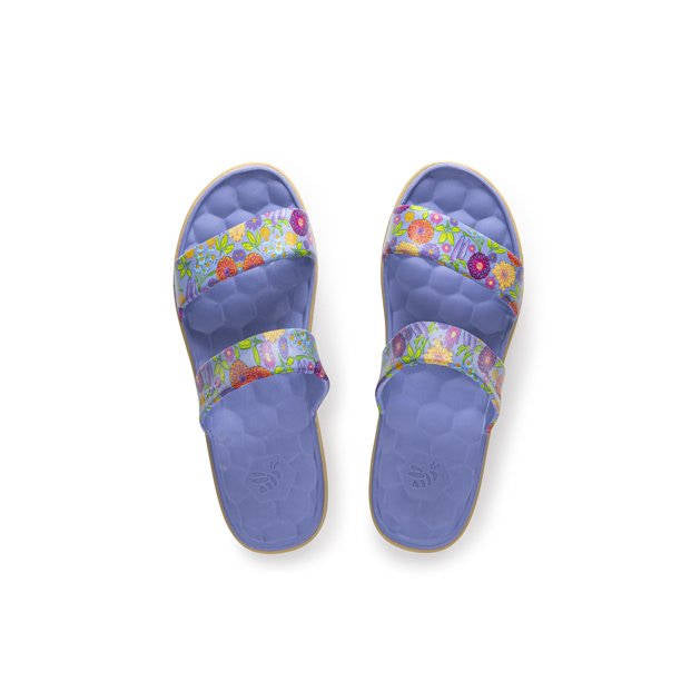 Joybees Womens The Cute Sandal Graphic Blue Iris Painted Floral