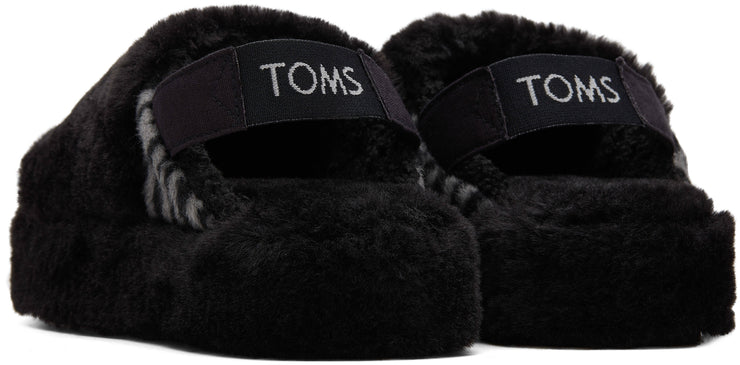 Toms Womens Sofia Black Faux Fur