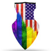 Unisex Face Scarf Bandana with Ear Loops American Flag Rainbow