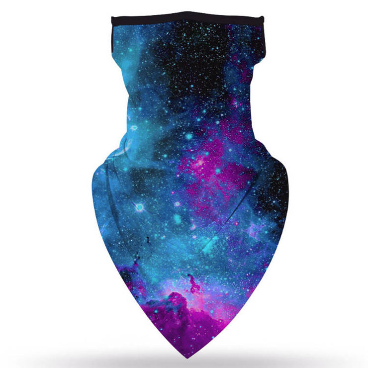 Unisex Face Scarf Bandana with Ear Loops Galaxy