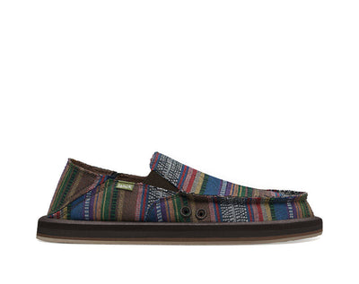 Sanuk Womens Sanuk Twinny ST Linen Stripe Slip-On Casual Shoe - Natural /  Indigo