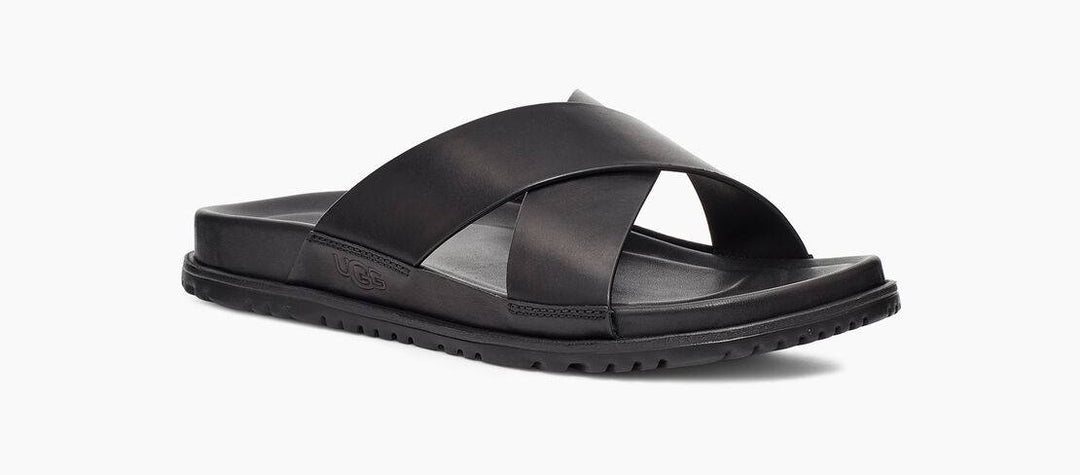 UGG Mens Wainscott Slide Black Leather – Island Comfort
