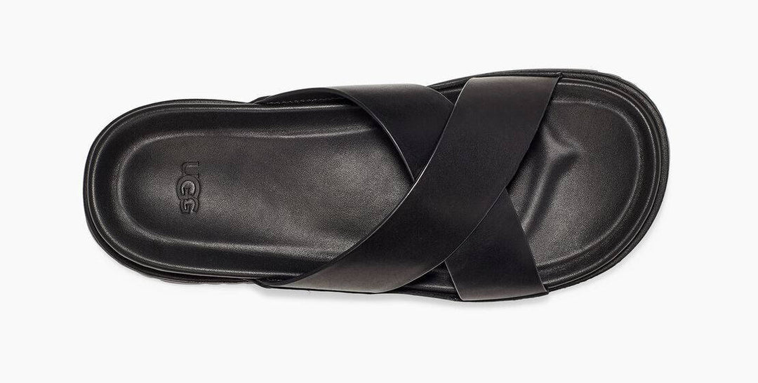 UGG Mens Wainscott Slide Black Leather – Island Comfort Footwear