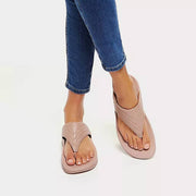 FitFlop Womens Walkstar Leather Toe-Post Sandals Beige