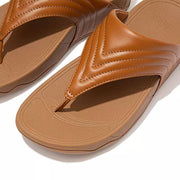 FitFlop Womens Walkstar Leather Toe-Post Sandals Light Tan