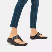 FitFlop Womens Walkstar Webbing Toe-Post Sandals All Black