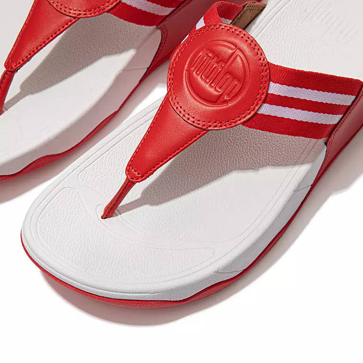 FitFlop Womens Walkstar Webbing Toe-Post Sandals All Red