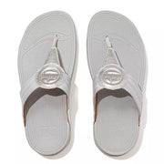 FitFlop Womens Walkstar Webbing Toe-Post Sandals Silver