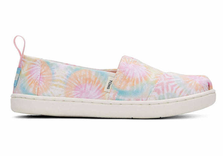 Toms Youth Candy Pink Tie Dye Canvas